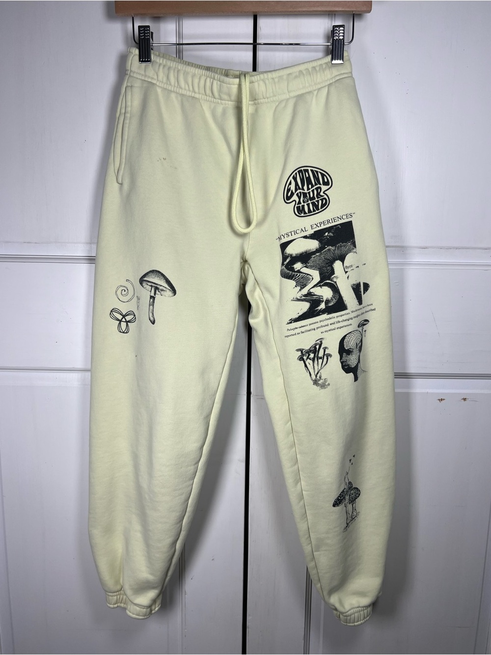 Aritzia TNA Cozy Fleece Mega Sweatpants Expand Your Mind Mushroom Yellow XXS